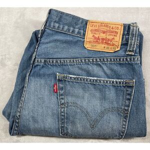 Vintage Levis 505 Jeans Mens 36x30 Straight Fit Medium Wash Denim